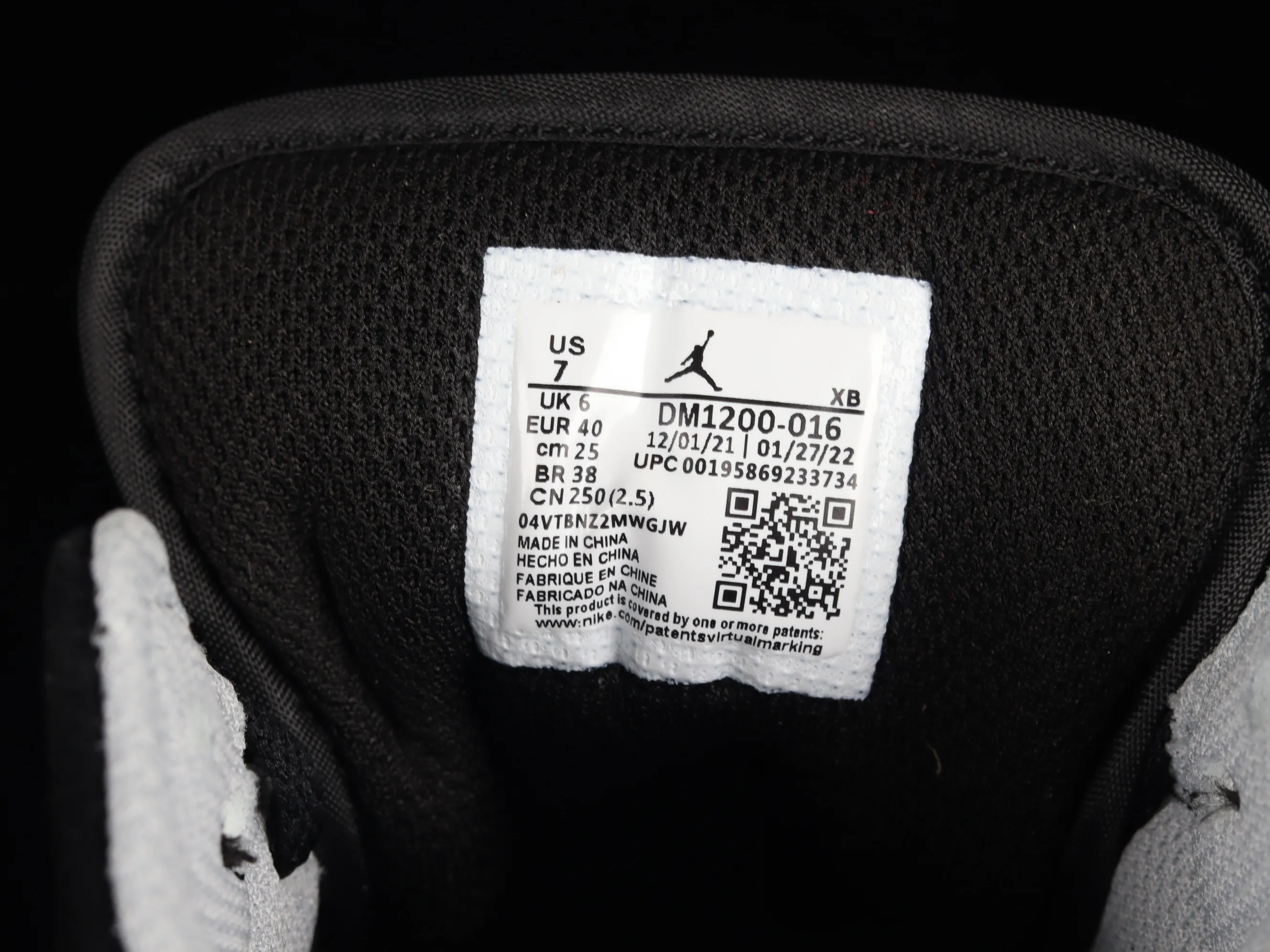 All categories Air Jordan Jordan series basketball shoes Air Jordan 1 Mid Air Jordan 1 Mid "Elephant Toe" AJ1 Joe 1 black and gray crackle pattern DM1200-016
